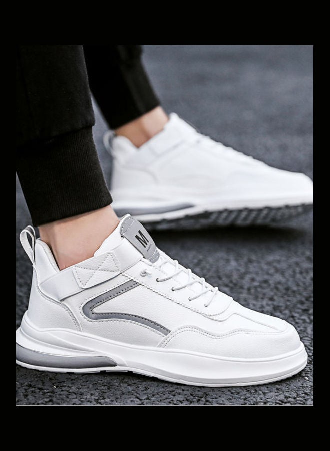 Beauenty Round Toe Lace-Up High Top Sneakers White  - Image 5