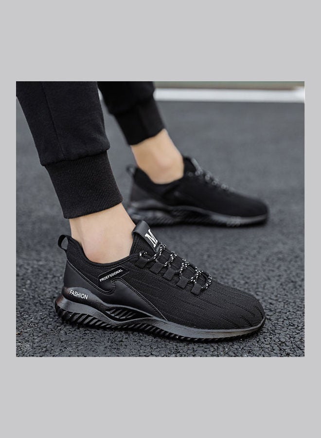 Beauenty Men's Lightweight Lace-Up Running Shoes Black - Image 5