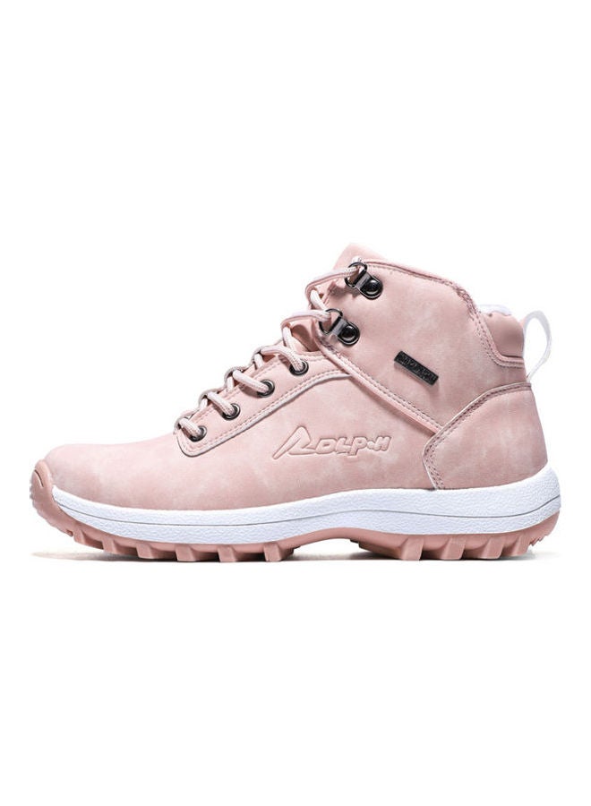Beauenty High Top Lace-Up Winter Sport Shoes Pink - Image 2