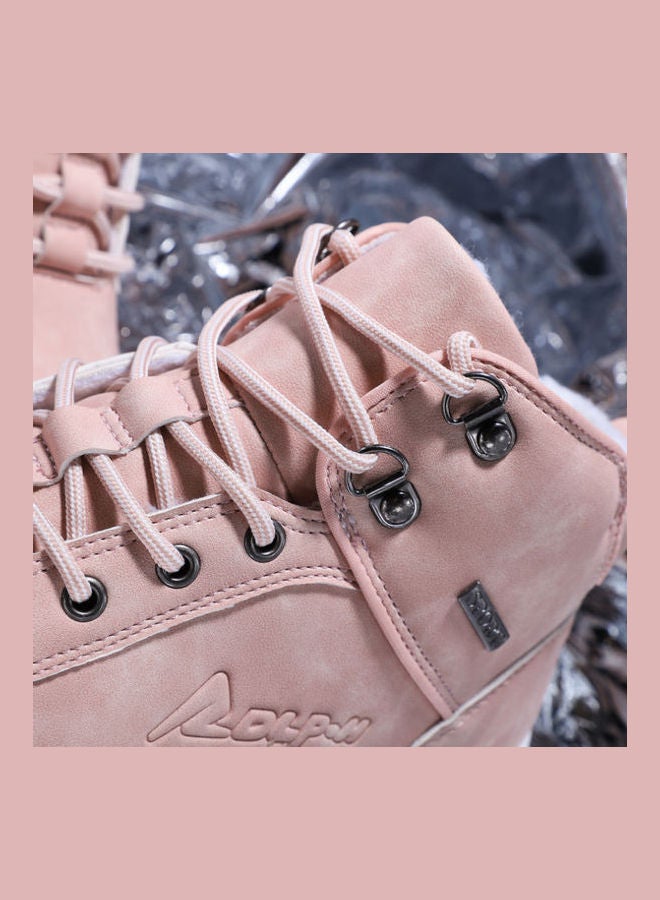 Beauenty High Top Lace-Up Winter Sport Shoes Pink - Image 5
