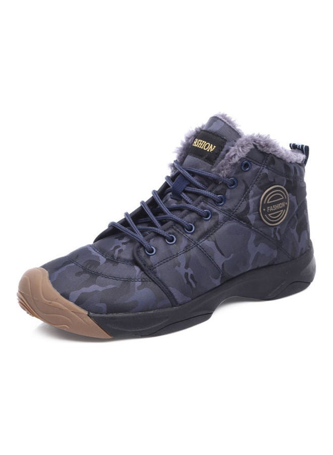 Beauenty Fur Detail Lace-Up Snow Boots Blue  - Image 1