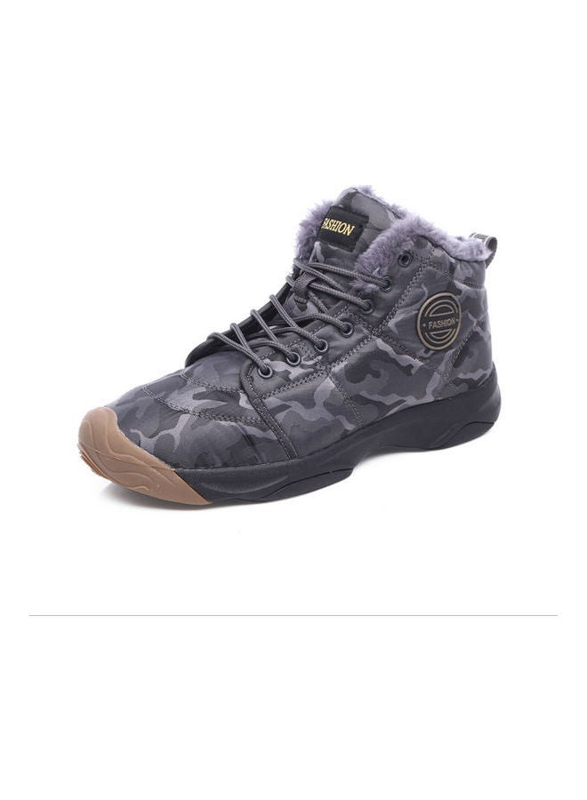Beauenty Fur Detail Lace-Up Snow Boots Grey  - Image 1