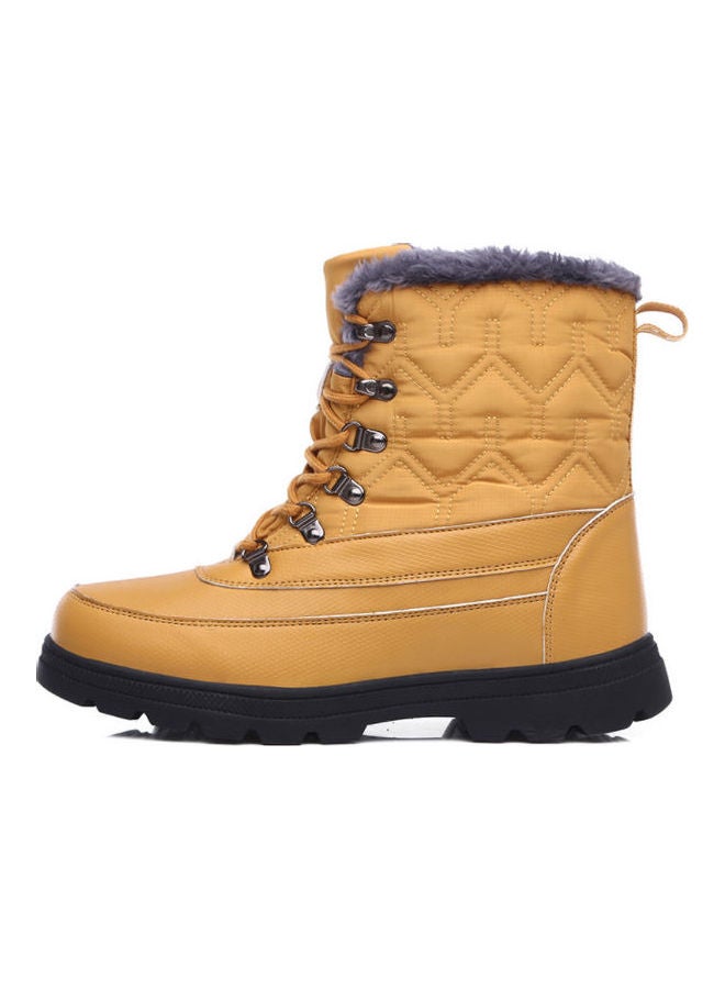 Beauenty Waterproof Effect Lace Up Casual Boots Yellow/Black  - Image 2