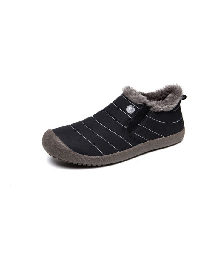 Waterproof Plush Slip-On Snow Boots Black/Brown - v1606150558/N42526699V_1