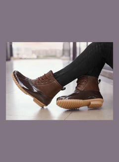 Beauenty Round Top Snow Lace-Up Boots Dark Brown  - Image 4