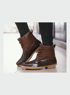 Beauenty Round Top Snow Lace-Up Boots Dark Brown  - Image 5