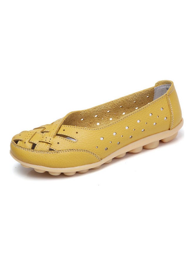 Beauenty - Round Toe Slip-On Comfort Shoes Yellow - Image 1