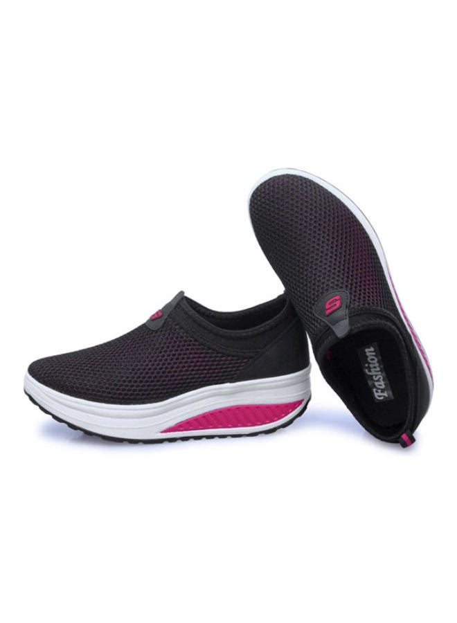 Beauenty Mesh Detail Round Toe Slip-On Sport Shoes Black/Pink/White  - Image 1