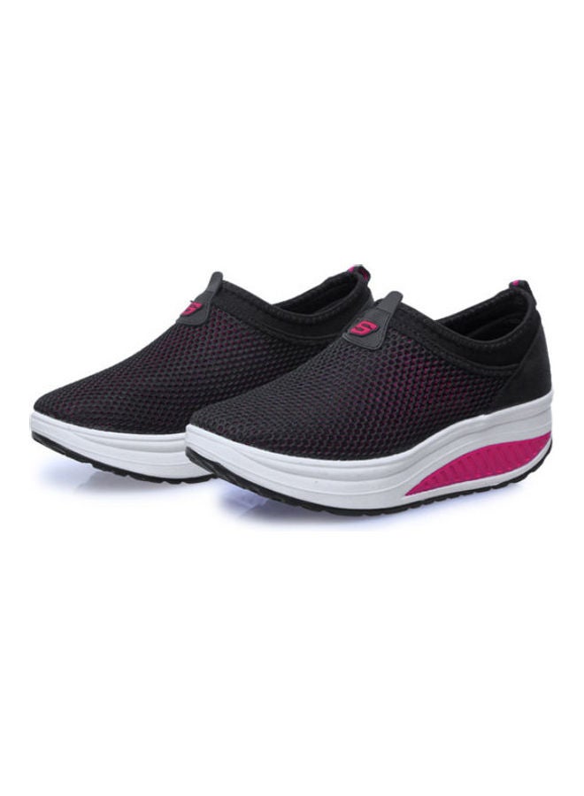 Beauenty Mesh Detail Round Toe Slip-On Sport Shoes Black/Pink/White  - Image 3