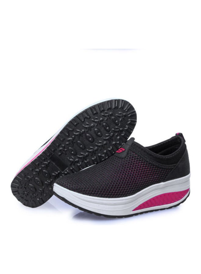Beauenty Mesh Detail Round Toe Slip-On Sport Shoes Black/Pink/White  - Image 2