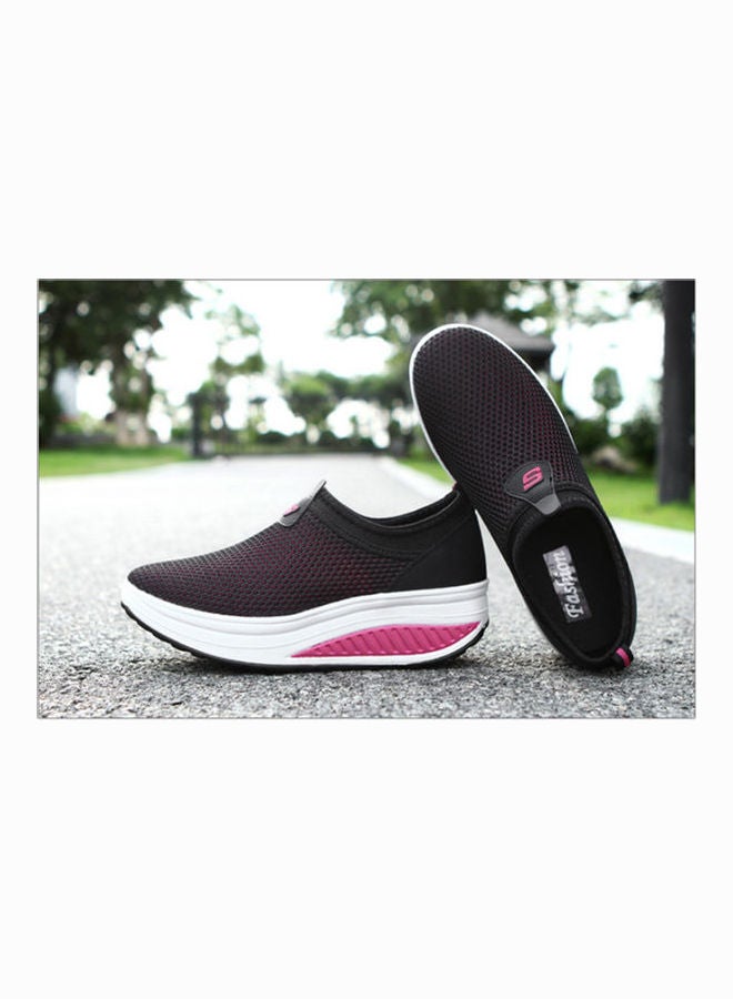 Beauenty Mesh Detail Round Toe Slip-On Sport Shoes Black/Pink/White  - Image 4