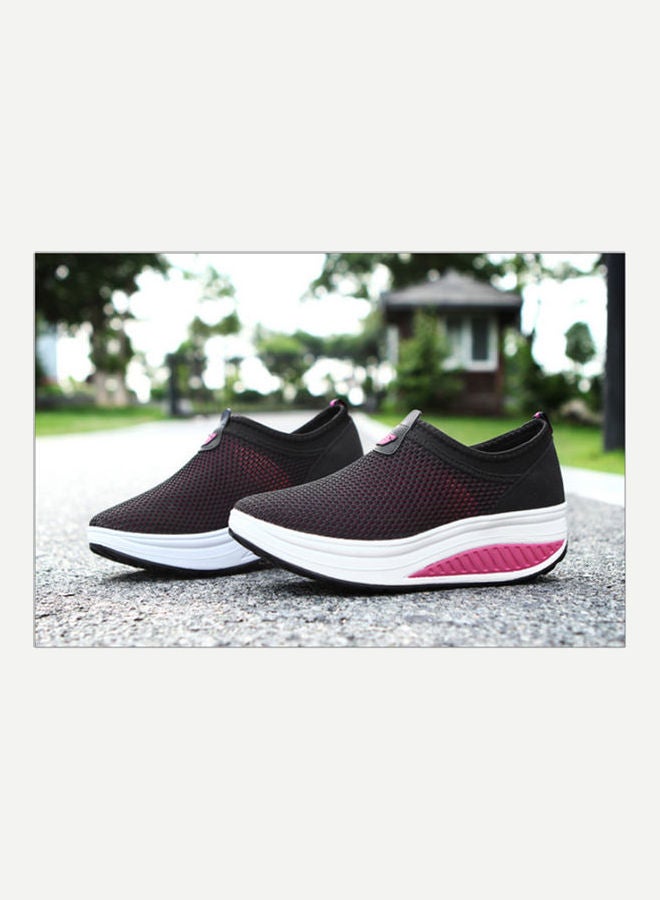 Beauenty Mesh Detail Round Toe Slip-On Sport Shoes Black/Pink/White  - Image 5