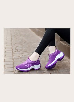 Beauenty Mesh Detail Round Toe Slip-On Running Shoes Purple/White  - Image 3