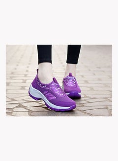 Beauenty Mesh Detail Round Toe Slip-On Running Shoes Purple/White  - Image 5