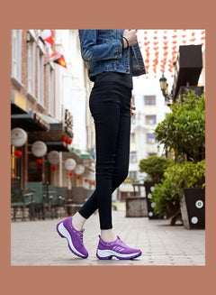 Beauenty Mesh Detail Round Toe Slip-On Running Shoes Purple/White  - Image 2