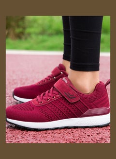 Beauenty Round Toe Lace-Up Running Shoes Red/White  - Image 2