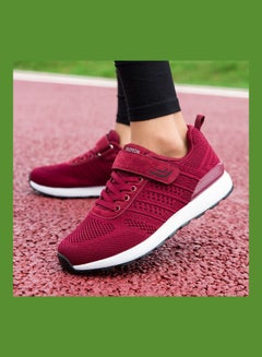 Beauenty Round Toe Lace-Up Running Shoes Red/White  - Image 3