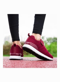 Beauenty Round Toe Lace-Up Running Shoes Red/White  - Image 4