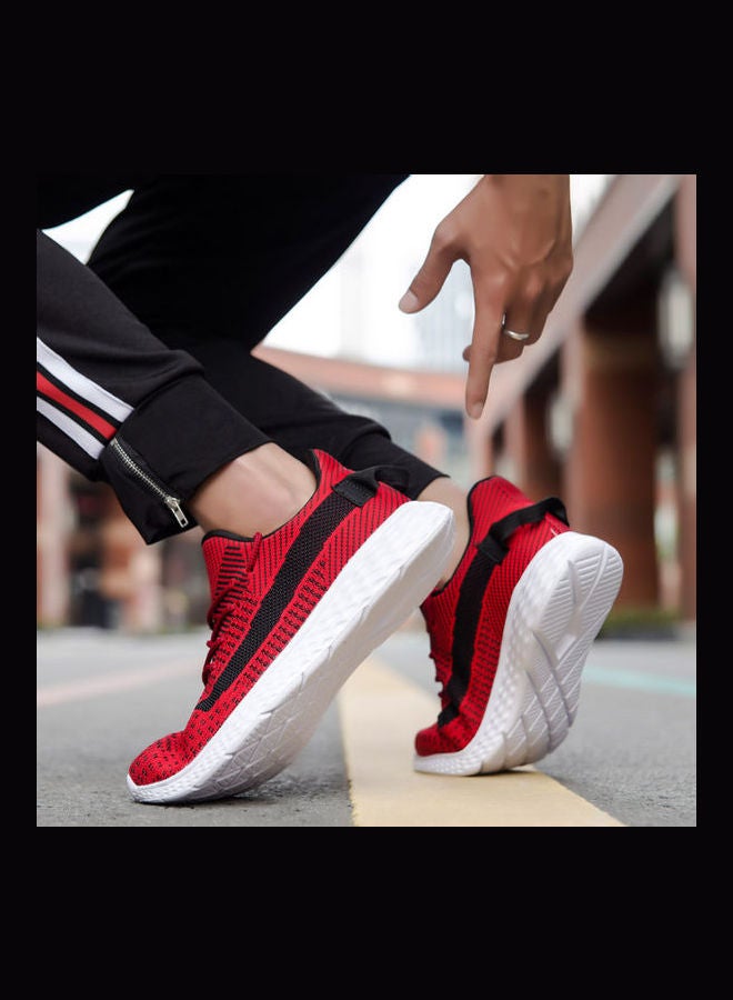 Beauenty Men's Lace-Up Running Shoes Red/Black - Image 5