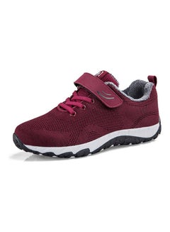 Women's Flat Bottomed Velcro Closure Running Trainers Red