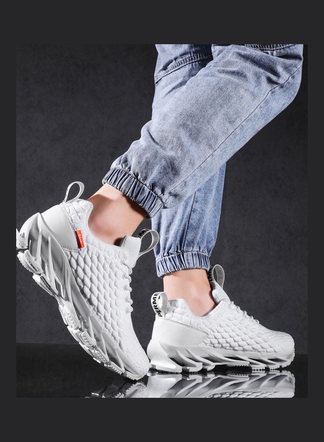 Beauenty Men's Casual Lace-Up Training Sport Shoes White - Image 2