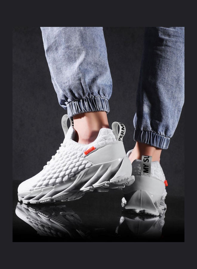 Beauenty Men's Casual Lace-Up Training Sport Shoes White - Image 3