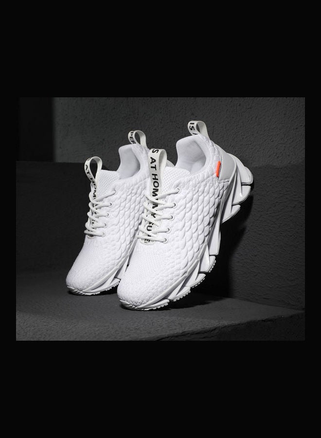 Beauenty Men's Casual Lace-Up Training Sport Shoes White - Image 4