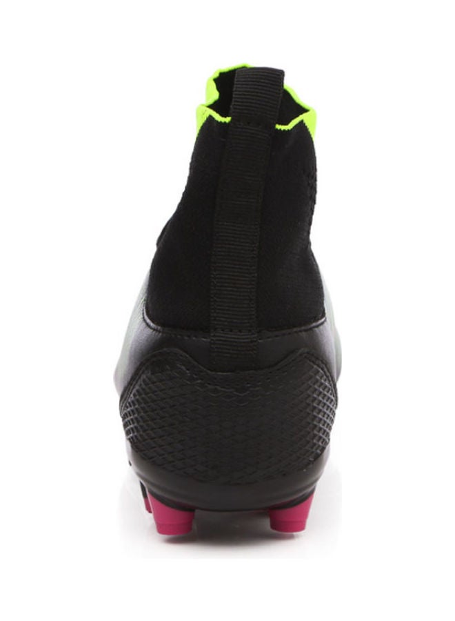 Beauenty High Top Lace-Up Football Shoes Black/Green/Pink - Image 4