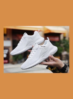 Beauenty Breathable Lace-Up Running Shoes White  - Image 2