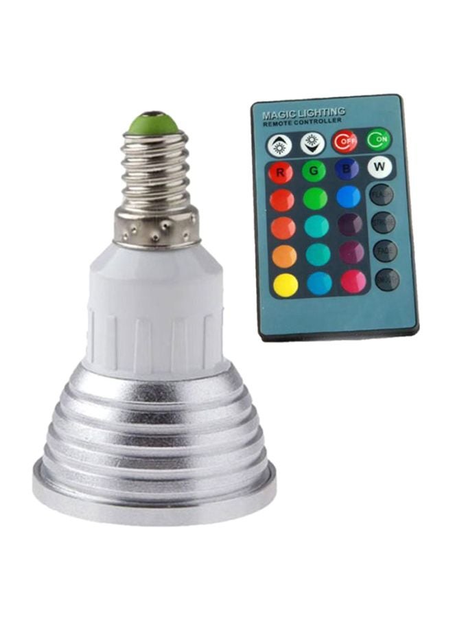 EHOME LED Color Changing Light Bulb With Remote Control Silver/White - Image 1