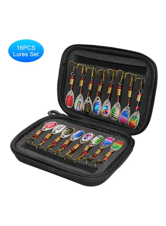 Generic 16pcs Fishing Spoons Lures Metal Baits Set for Trout Bass Casting Spinner Fishing Bait with Storage Bag Case 16*5*11cm  - Image 1
