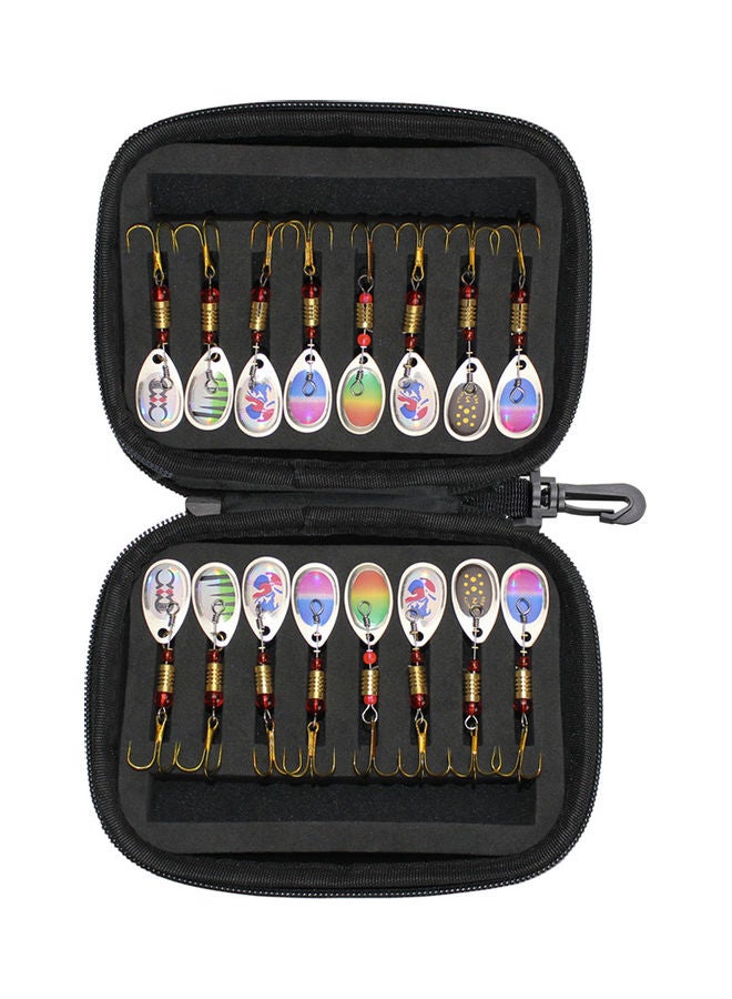 Generic 16pcs Fishing Spoons Lures Metal Baits Set for Trout Bass Casting Spinner Fishing Bait with Storage Bag Case 16*5*11cm  - Image 2