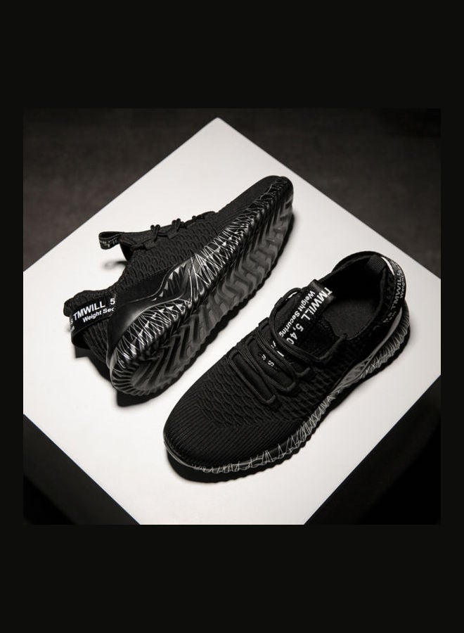 Beauenty Men's Round Toe Lace-Up Training Shoes Black/Grey - Image 5