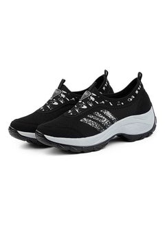 Beauenty Mesh Detail Round Toe Slip-On Running Shoes Black/White  - Image 1