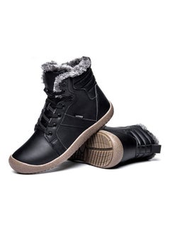 Beauenty Fur Detail Lace-Up Ankle Boots Black  - Image 1