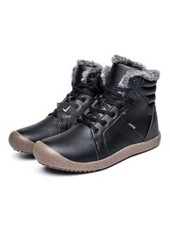 Beauenty Fur Detail Lace-Up Ankle Boots Black  - Image 2