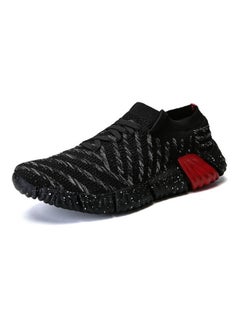 Beauenty Mesh Pattern Lace-Up Running Shoes Black/White/Red  - Image 1