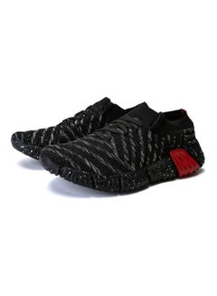 Beauenty Mesh Pattern Lace-Up Running Shoes Black/White/Red  - Image 2