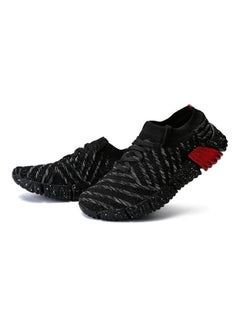 Beauenty Mesh Pattern Lace-Up Running Shoes Black/White/Red  - Image 3