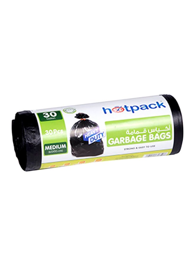 هوت باك 30-Piece Garbage Medium Bags 30 Gallon Black 65x95cm 