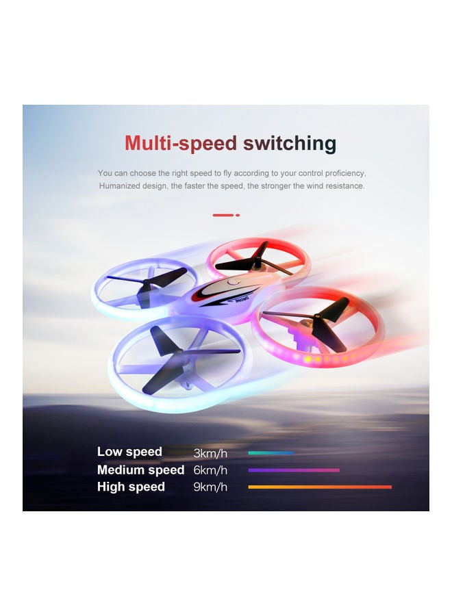 null - S123 LED Mini Drone for Kids Remote Control Drone Small RC Quadcopter for Beginners UFO Drone with Lights Headless Mode 3D Flips 2.4GHz 4 Channel with 2 Batteries - Image 1