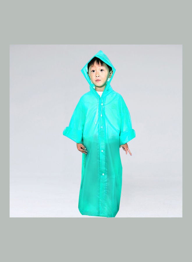 Kids Thick Reusable Hooded Raincoat Green