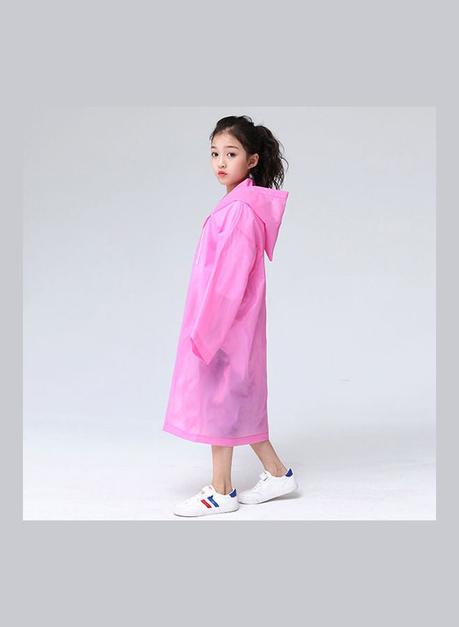 Kids Thick Reusable Hooded Raincoat Pink - Image 2