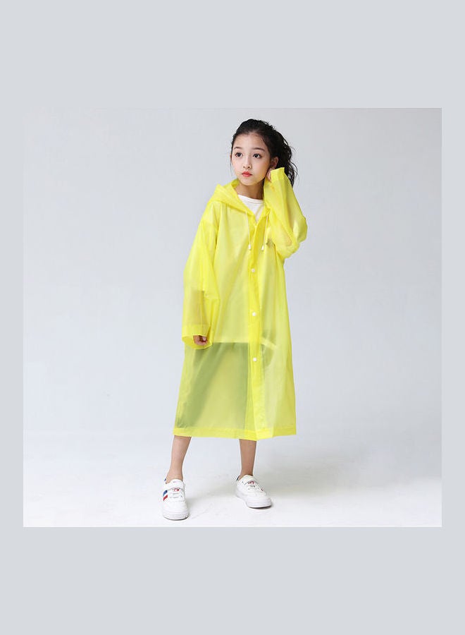 Kids Thick Reusable Hooded Raincoat Yellow - Image 1