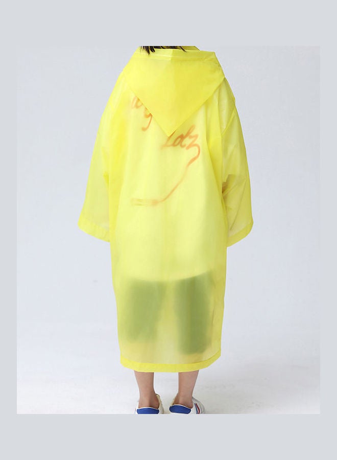 Kids Thick Reusable Hooded Raincoat Yellow - Image 2