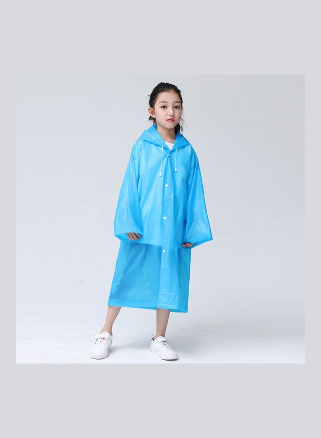 Kids Thick Reusable Hooded Raincoat Blue - Image 1