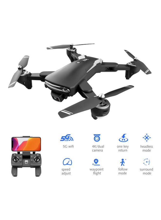 ماركة غير محددة - طائرة درون KK7 Pro تعمل بجهاز تحكم عن بعد مزودة بكاميرا مزدوجة 4K 5G قابلة للطي بالواي فاي ونظام تحديد المواقع  لتحديد موقع التدفق البصري للمروحية رباعية التي تعمل بجهاز تحكم عن بعد مع وضع بدون الرأس ونقطة الطريق لتتبع الوضع المحيطي تتضمن حقيبة تخزين - 3 بطاريات - Image 1