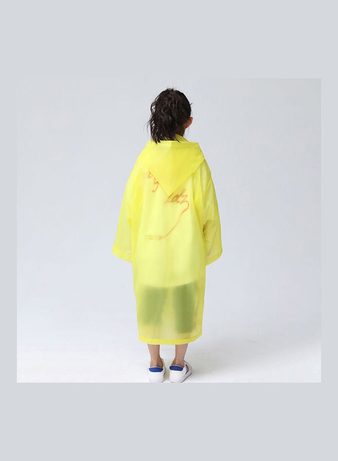 Kids Thick Reusable Hooded Raincoat Yellow - Image 3