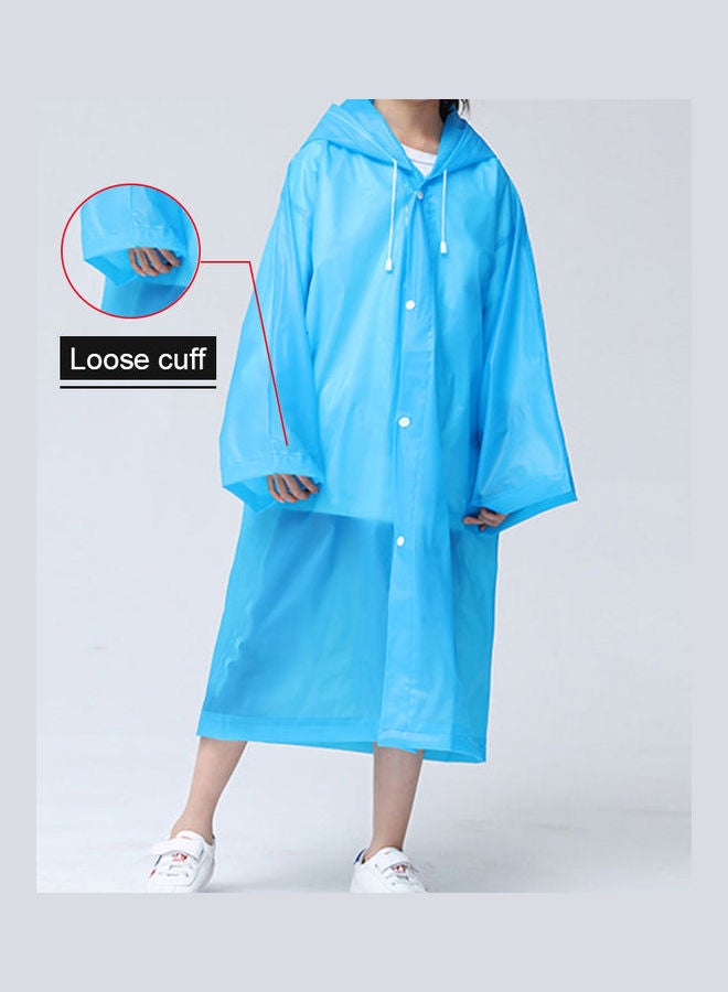 Kids Thick Reusable Hooded Raincoat Blue - Image 3