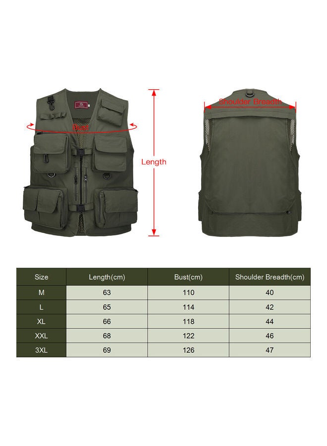 Fishing Photography Vest Summer Multi Pockets Mesh Jackets Quick Dry Waistcoat XXL 40*2*30cm - Image 4